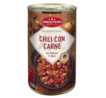 Dreistern Chili con Carne (je 1.200g) für 3,51€ (statt 5€) &#8211; Prime Sparabo