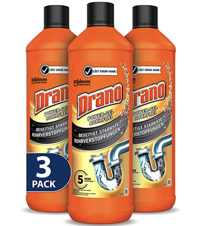 3x Drano (Mr Muscle) Power Gel Rohrfrei Abflussreiniger ab 6,69€ (statt 12€)