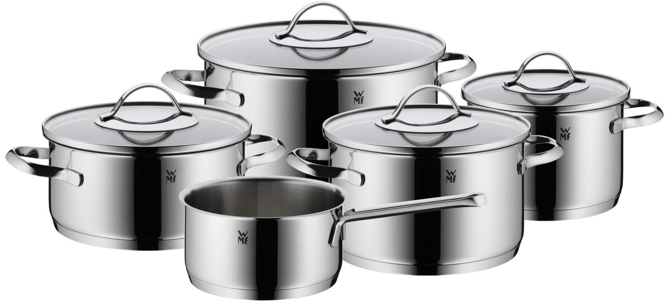 WMF Aparto 5 teiliges Kochgeschirr Set aus Cromargan Edelstahl für 129,99€ (statt 169€)