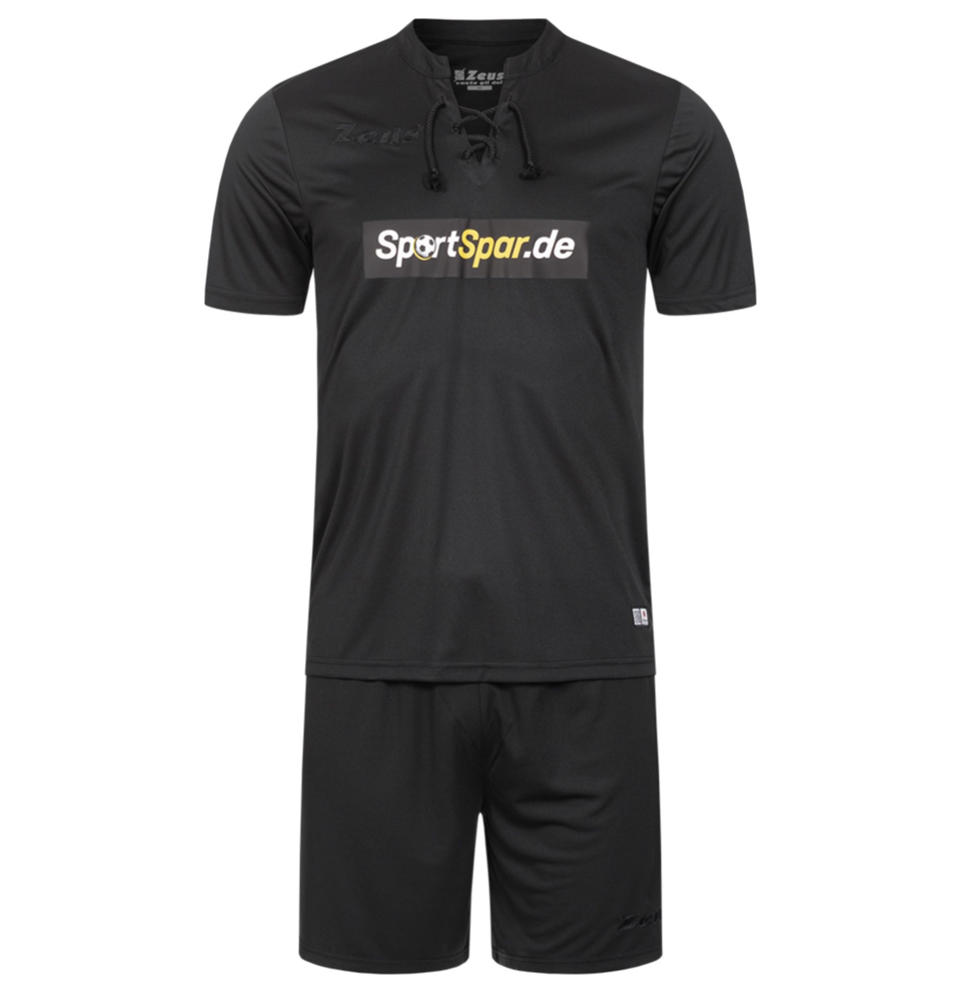 Zeus x Sportspar Legend Fußball Set Trikot mit Shorts in Schwarz für 9,50€ (statt 20€)
