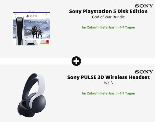 PlayStation 5 Disc God of War Headset Bundle für 9,99€ + Vodafone Allnet 50GB 5G/LTE für 39,99€ mtl.