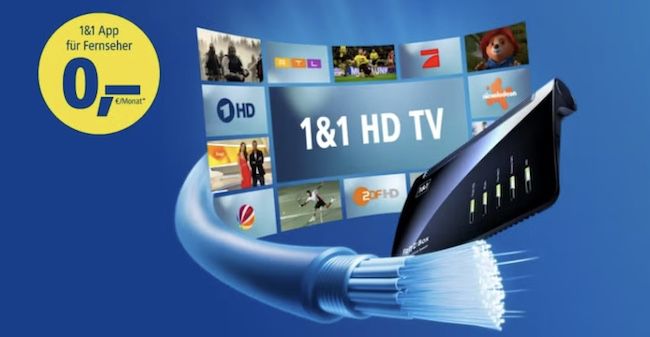 1&1 DSL 250 ab 32,48€ mtl. dank 9 Freimonate + GRATIS Fritzbox & HD TV