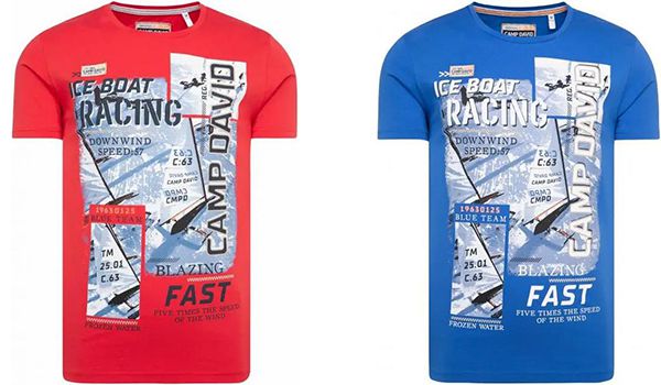 Camp David T Shirt mit Photo  und Puff Print in drei Farben für 22,95€ (statt 40€)