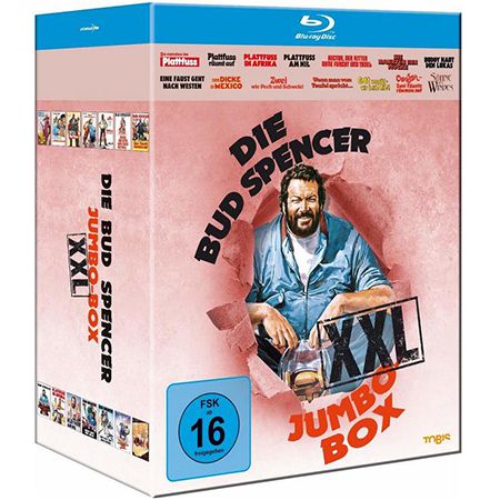 Bud Spencer Jumbo Blu-Ray Box XXL für 39,97€ (statt 60€) oder Plattfuss-Box für 14,97€ (statt 24€)