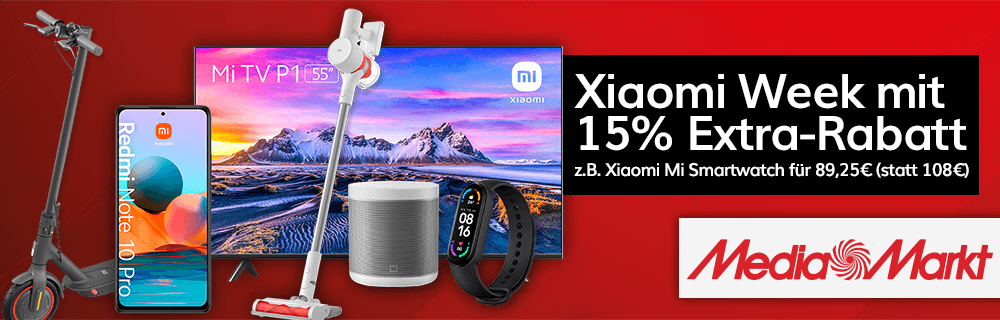 Xiaomi Week mit 15% Extra-Rabatt