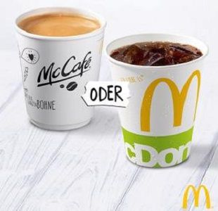 Mc Donalds: Feedback abgeben   gratis Kaffee oder Cola abholen