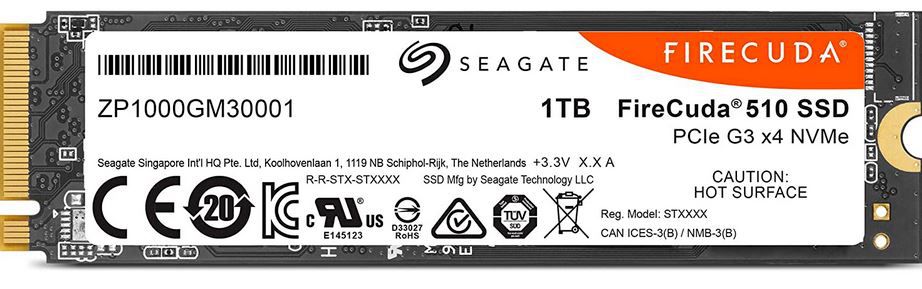 Seagate SSD FireCuda 510 1TB PCIe NVMe M.2 für 51,89€ (statt 149€)