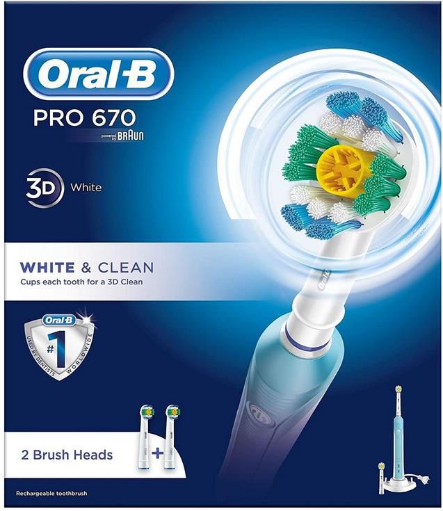 Oral B Pro 670 Elektrische Zahnbürste Cross Action inkl. 2 Aufsteckbürsten für 29,99€ (statt 45€)