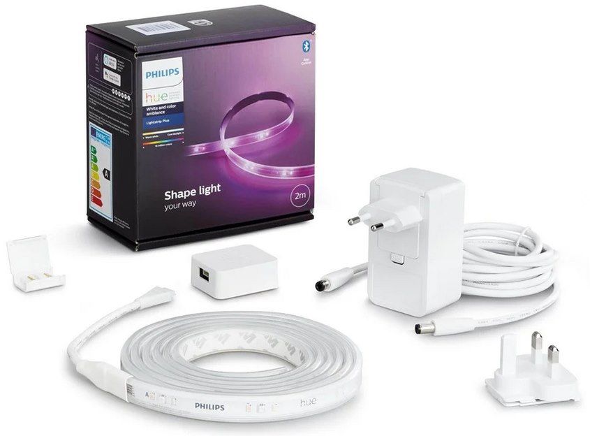 2x 2m Philips Hue LightStrip Plus Basis Set V4 + 1m Verlängerung für 104,89€ (statt 149€)