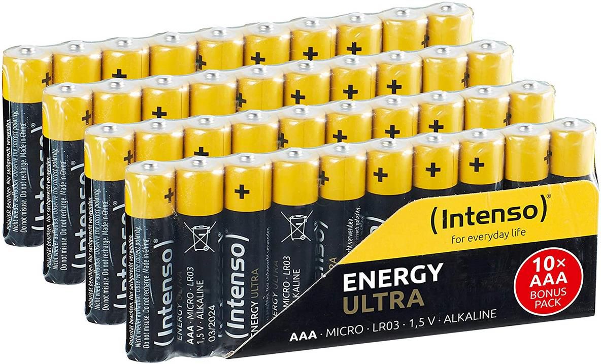 40er Intenso Energy Ultra AAA Micro LR03 Alkaline Batterien für 6,99€ (statt 11€)