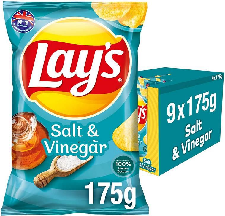 9 x 175g Lays Salt & Vinegar Kartoffelchips für 10,79€ (statt 14€)   Sparabo