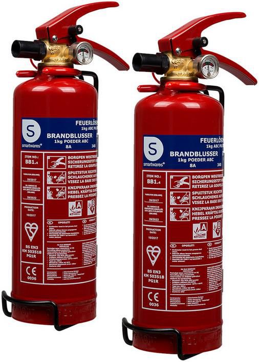 2x Smartwares BB1 Pulver Feuerlöscher (1Kg) für 27,90€ (statt 44€)