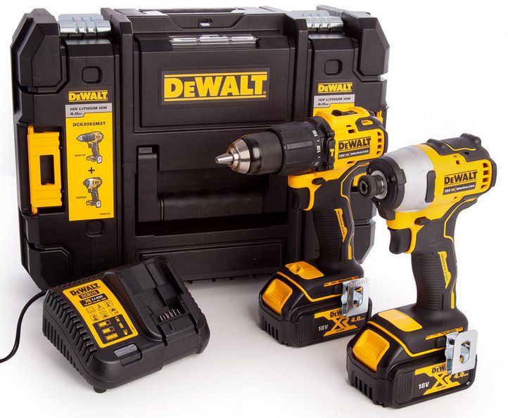 DeWalt 18V Akku Werkzeugset (DCK2062M2T) mit 2x 4Ah Akkus für 258,90€ (statt 332€)