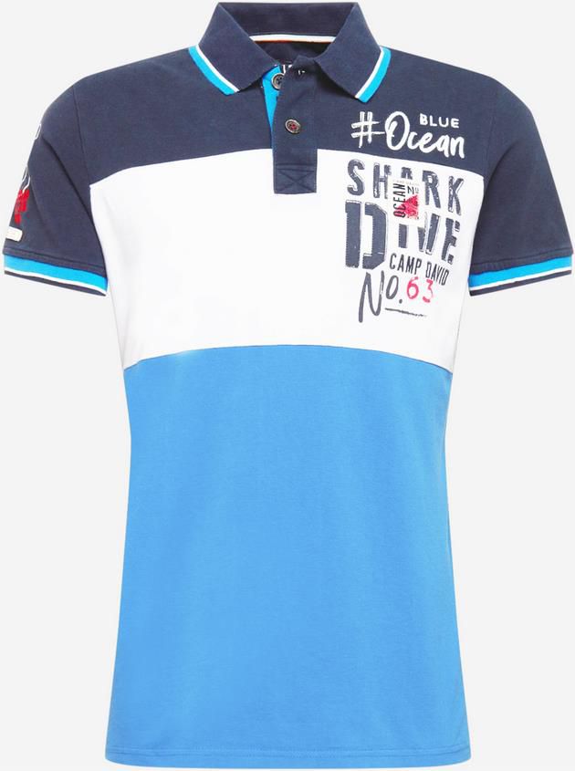 Camp David Poloshirt in navy / hellblau für 32,94€ (statt 52€)