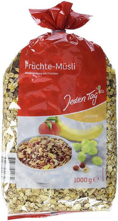 5x Jeden Tag   Früchte Müsli in der 1kg Packung für 6,36€ (statt 8€)