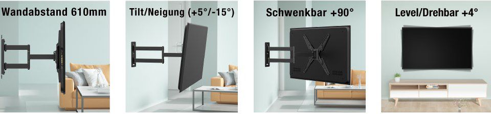 USX MOUNT – TV & Monitorwandhalterung für 26 bis 55 Zoll & 40kg für 11,74€ (statt 26€) – Prime