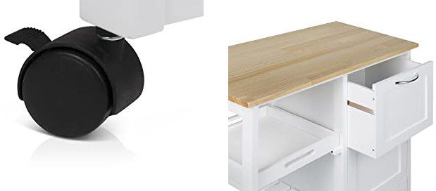 LIFA LIVING Servierwagen Nancy aus Holz mit 4 Rollen, 3 Schubladen & Ablagen für 68,90€ (statt 98€)