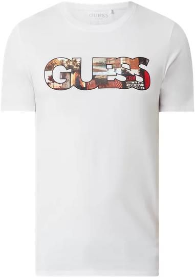 Guess Slim Fit T Shirt mit Logo in Weiß für 12,74€ (statt 18€)