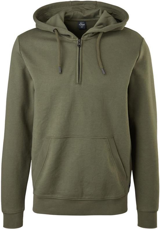 S.Oliver Sweatshirt mit kurzem Reißverschluss in Khaki für 31,94€ (statt 40€)