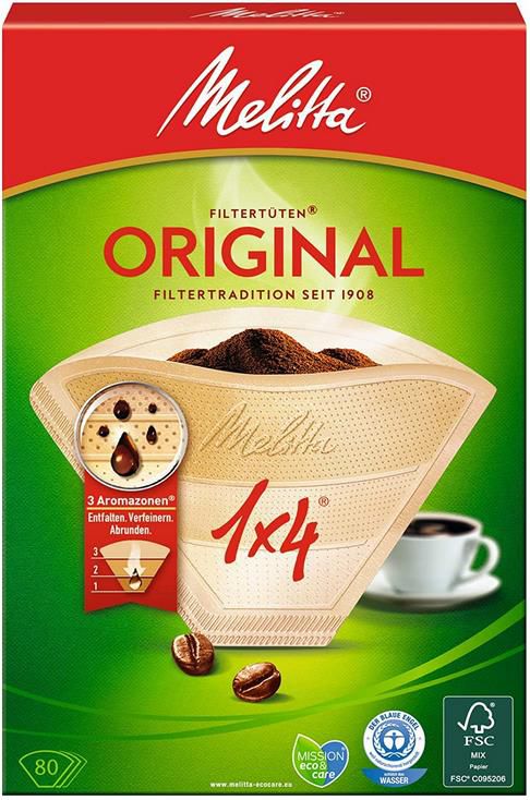 5x Melitta Filtertüten Original 1 x 4, 80 Stück für 6,94€ (statt 9€)