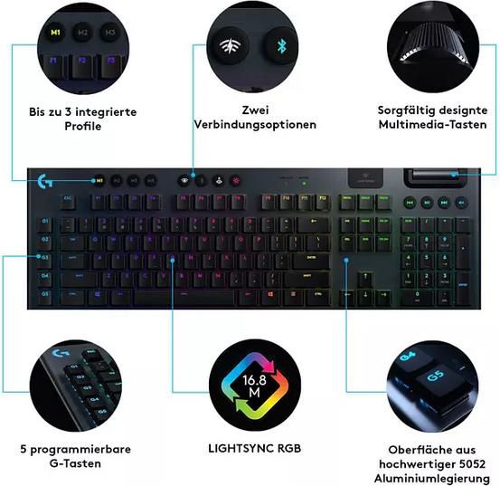 LOGITECH G915 Lightspeed Tactile Switch Tastatur für 164,90€ (statt 178€)