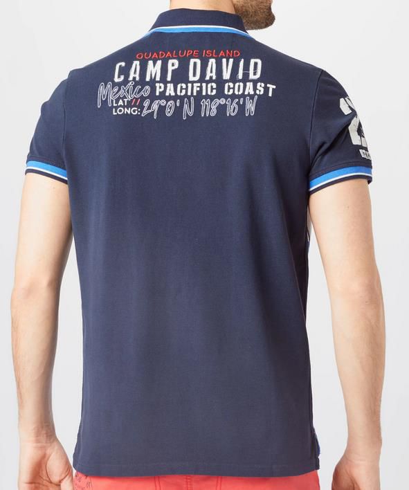 Camp David Poloshirt in navy / hellblau für 32,94€ (statt 52€)