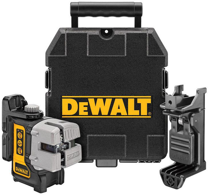 Dewalt DW089K Kreuzlinien Laser (selbstnivellierend, 1x horizontale und 2x vertikale Laserlinien) inkl. Wandhalterung & Koffer für 245,90€ (statt 317€)