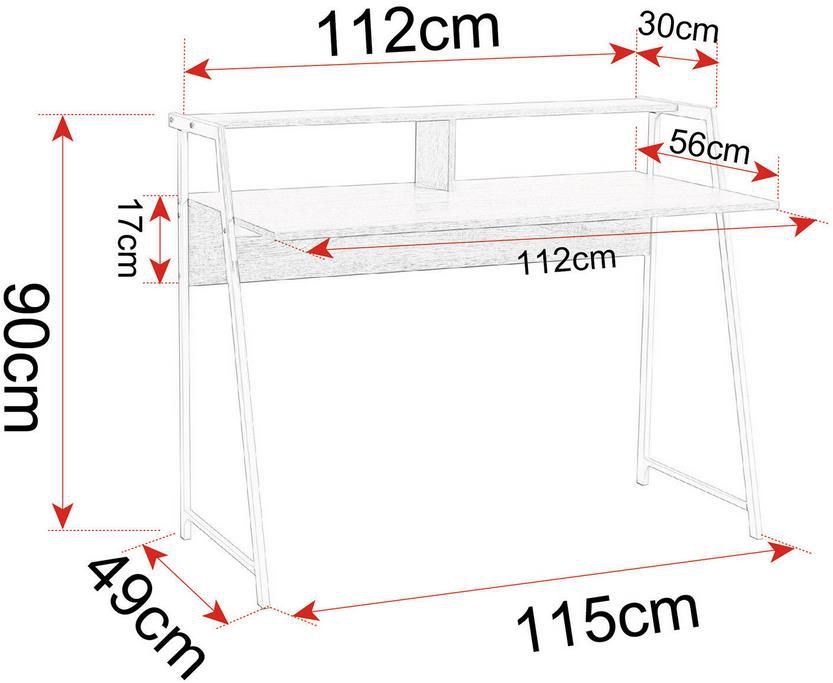 Woltu Schreibtisch TSG20hei aus Holz und Stahl für 45,04€ (statt 59€)