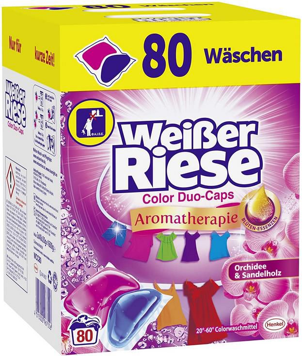 Weißer Riese Color Duo Caps (80 Waschladungen)   Aromatherapie Orchidee & Sandelholz für 8,79€ (statt 14€)