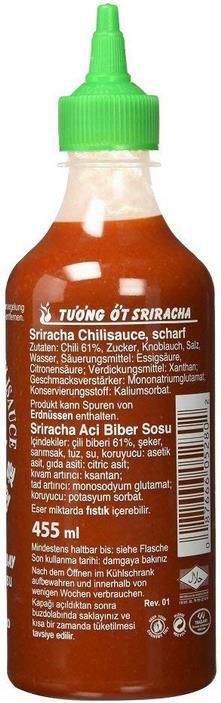 4x Flying Goose Sriracha Chilisauce 455ml in fruchtig scharf mit grüner Kappe ab 16,16€   Prime