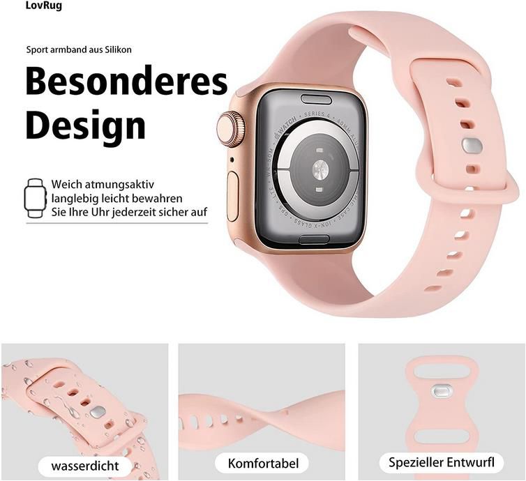 8er Pack: LovRug Silikon Armbander für Apple Watch 38/40/42/44mm ab 6,79€ (statt 17€)   Prime