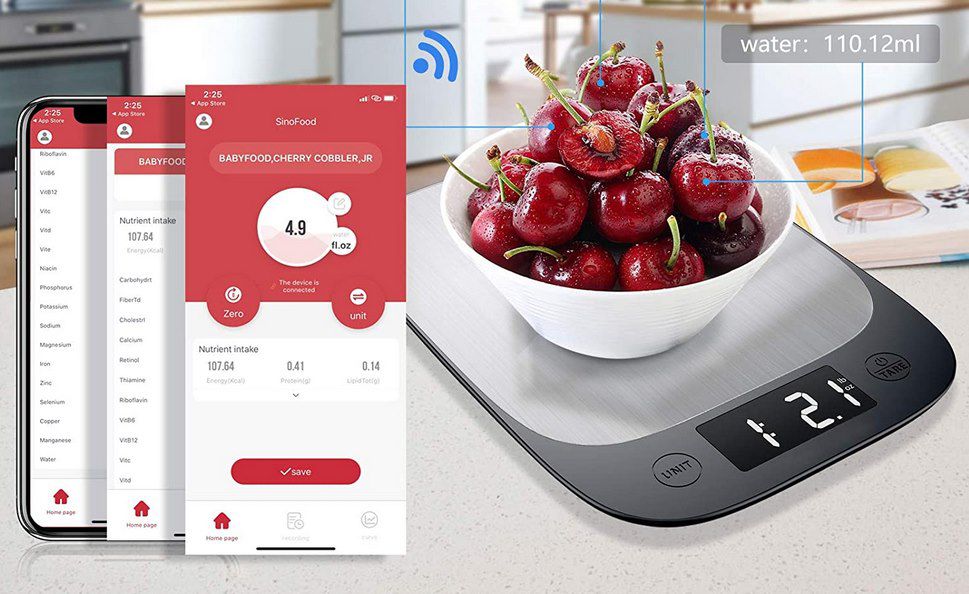 Sinocare digitale Küchenwaage mit App Anbindung für 9,99€   Prime
