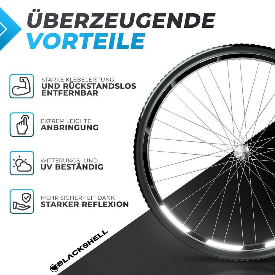 Blackshell Fahrradfelgen Reflektoren Aufkleber 42 tlg. für 6,49€ (statt 10€)