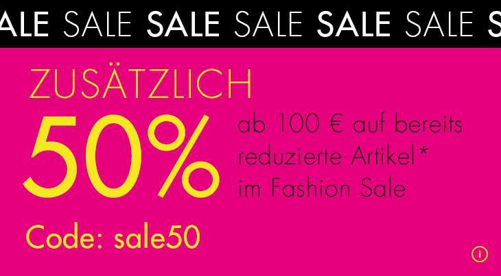 Galeria Fashion Sale   50% Extra auf reduzierte Artikel ab 100€ Einkaufswert z.B. Gant, SuperDry, Adidas