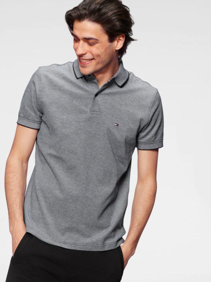 Tommy Hilfiger Herren Poloshirt in Grau für 38,94€ (statt 47€)