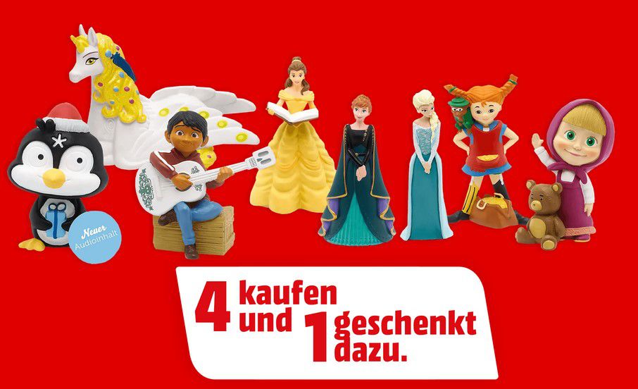 MediaMarkt Tonies Figuren 5 für 4 Aktion   über 290 verschiedene Tonies zur Auswahl