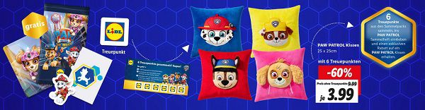 Lidl: Je 15 € Einkaufswert ein PAW PATROL Sammelpack gratis