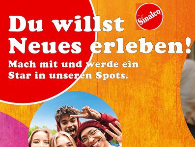 Für selbstgedrehtes Video Sinalco Produktpaket gratis abfassen