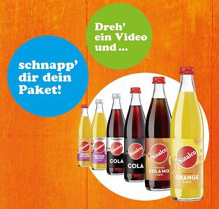 Für selbstgedrehtes Video Sinalco Produktpaket gratis abfassen