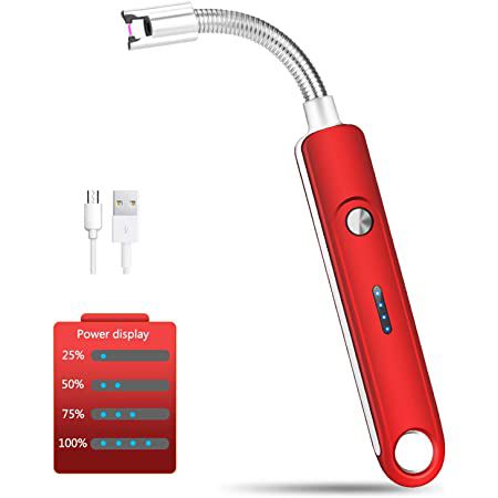 Elektrisches flammenloses Lichtbogenfeuerzeug in Rot für 5,99€ (statt 12€) &#8211; Prime