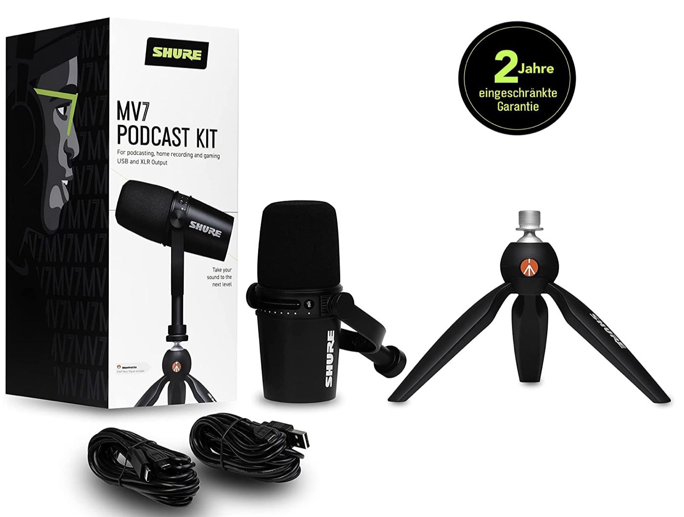 Shure MV7 Mikrofon in Schwarz für 183,48€ (statt 216€)