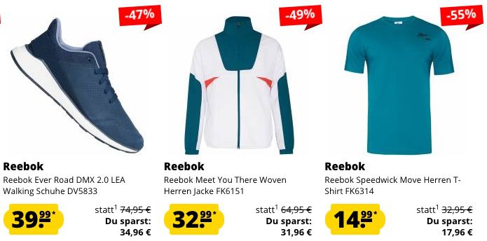 Reebok Mega Sale bei SportSpar + 5€ Gutschein   z.B. Reebok Classics Royal Pervader für 37,99€ (statt 58€)