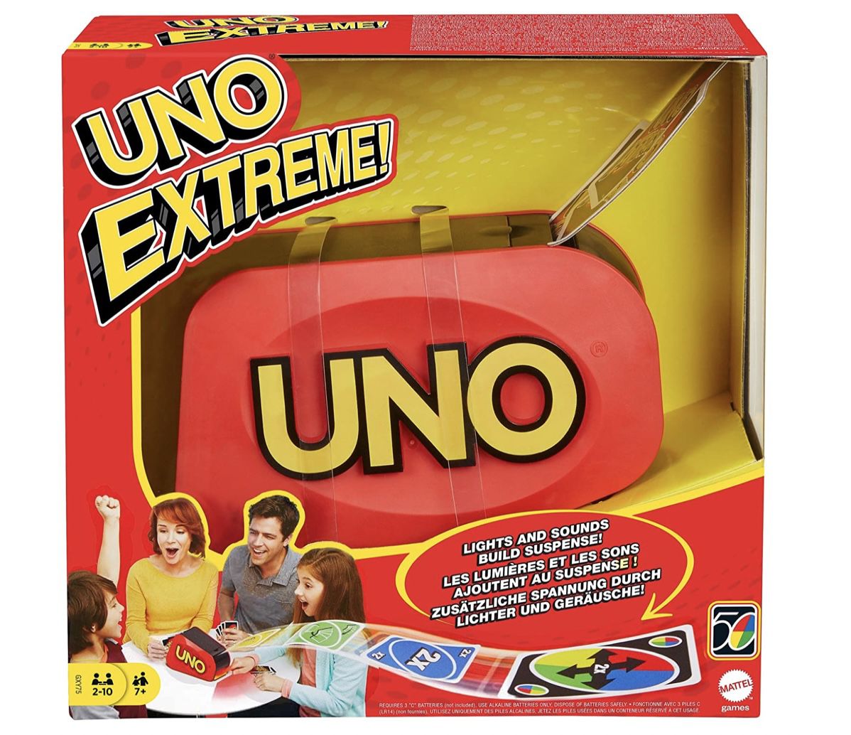 Mattel Games GXY75   UNO Extreme Kartenspiel mit Zufallsschleuder für 18,49€ (statt 28€)   Prime