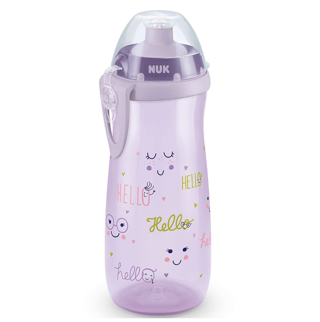 NUK First Choice+ Sports Cup Junior Becher in Lila mit auslaufsicherer Push Pull Tülle für 5€ (statt 12€)   Prime