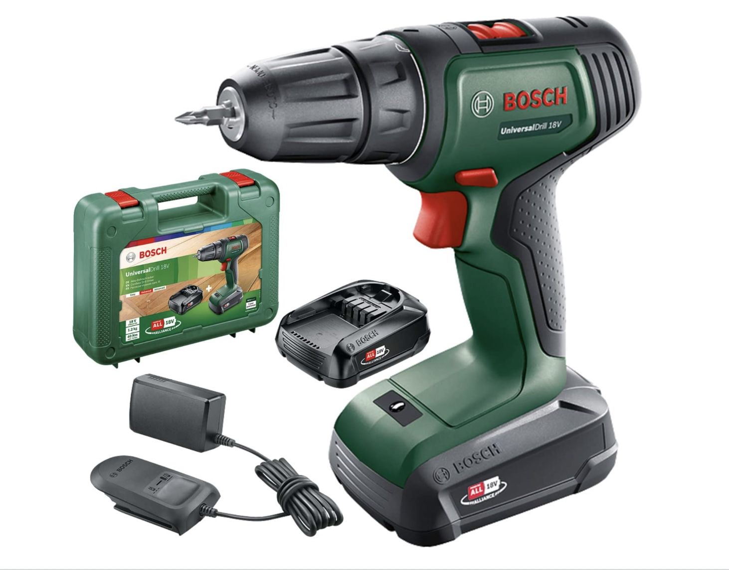 Bosch Akkuschrauber UniversalDrill 18V inkl. 2 Akkus & Koffer für 99,99€ (statt 112€)