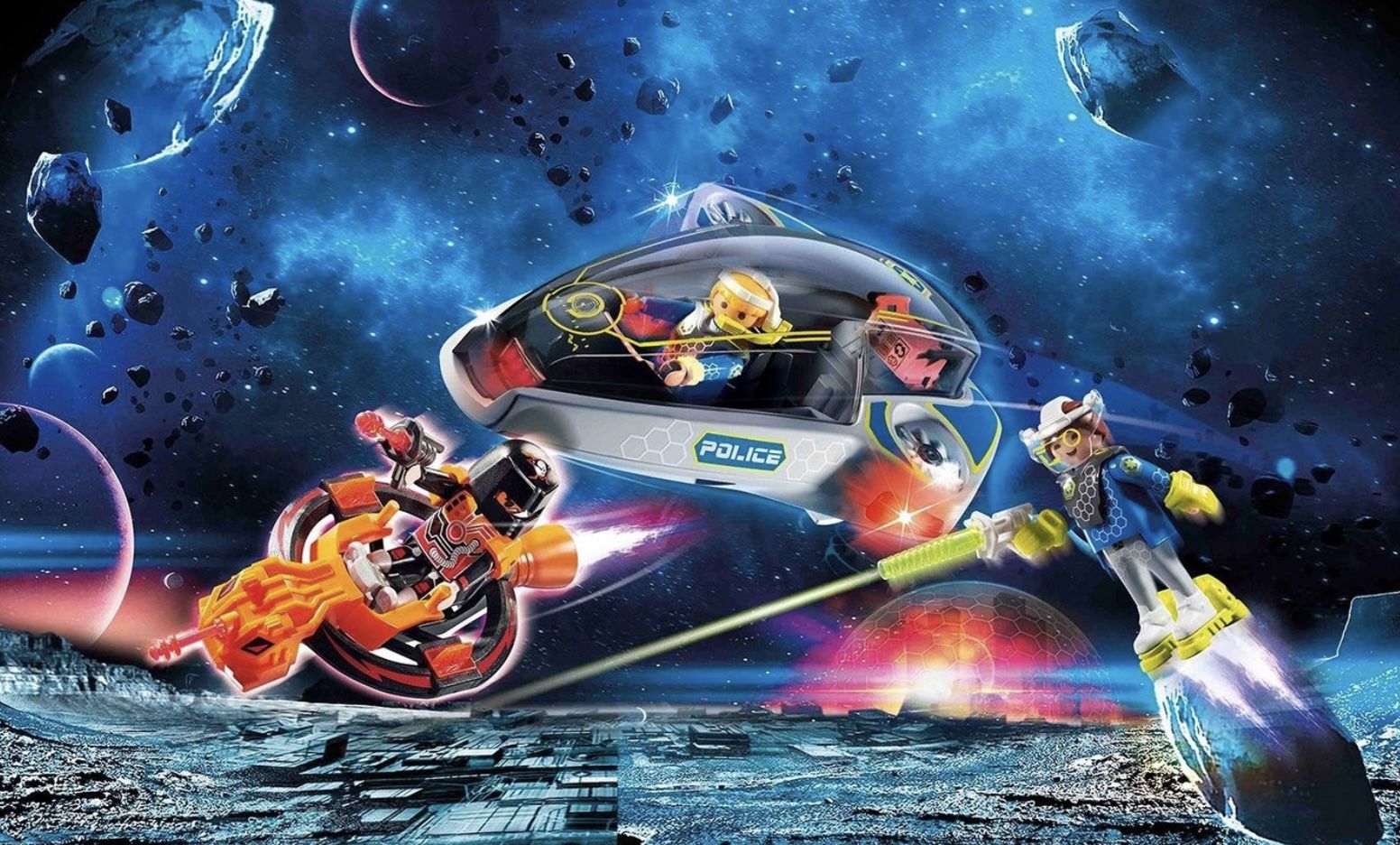 PLAYMOBIL 70019 Galaxy Police Police Glider mit Lichteffekten für 13€ (statt 17€)   Prime