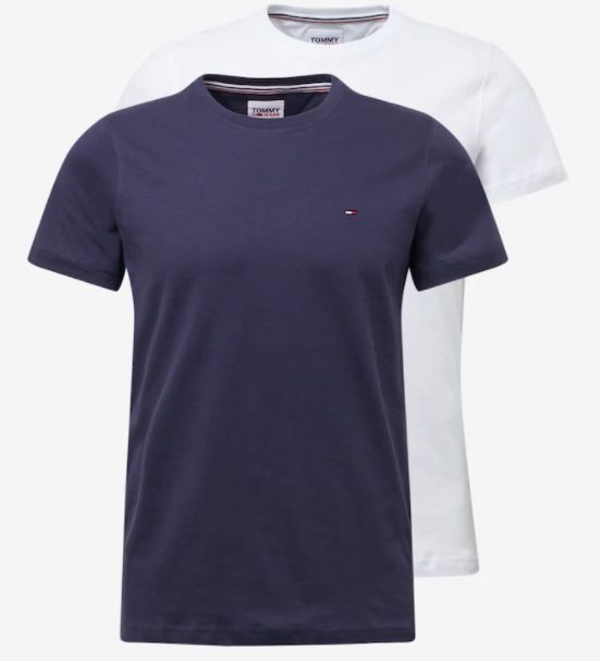 2er Pack Tommy Jeans Basic T Shirts in Weiß oder Navy/Weiß für je 33,91€ (statt 42€)