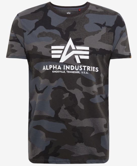 Alpha Industries T Shirt Basic Black Camo für 16,92€ (statt 24€)   S, M, L