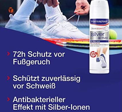 5x Hansaplast Silver Active Fußspray Antitranspirant mit 72h Schutz für 10€ (statt 14€)   Prime Sparabo