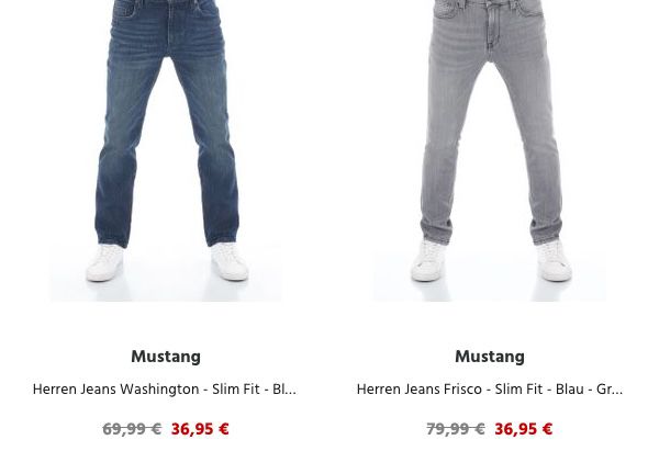 2x Mustang Slim Fit Jeans ab 63,98€ (statt 88€)